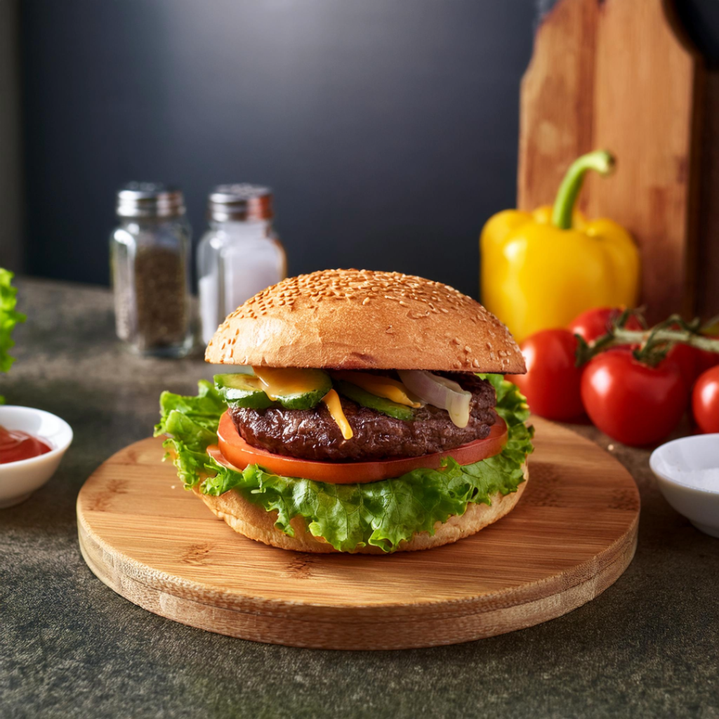 Beef and veggie Cheeseburger